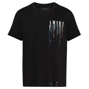 AMIRI Black Paint drip logo T-shirt